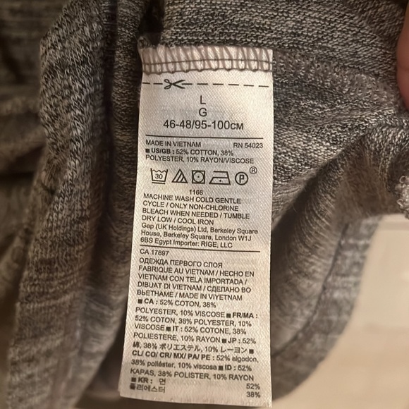 BANANA REPUBLIC | Heathered Grey Twist Front Long Sleeve | L - Picture 3 of 4